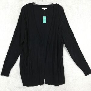 Maurices Womens Cardigan Sweater Deep Navy‎ Blue Cable Knit Open Front L New